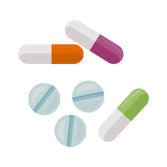 Pills Vector Illustration In Flat Style Design