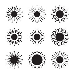 Set of sun vector icons