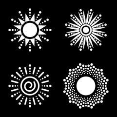 Set of vector sun icons
