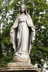 Fototapeta premium Mother of God - old stone memorial