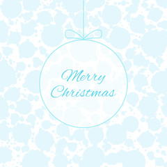 Bright blue background with snowflakes