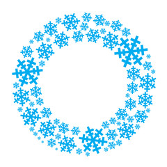 Snowflake vector wreath isolated