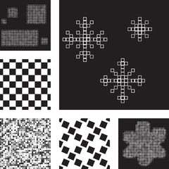 Fototapeta premium Set of abstract seamless patterns with squares