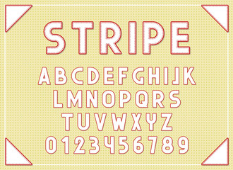 Stripe fonts ABC letters print typography vector Illustration