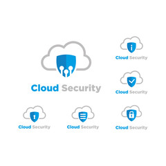 Cloud security set logos