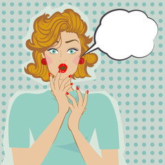 Woman and speech bubble. © marinavorona