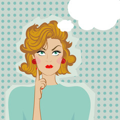 Woman and speech bubble. © marinavorona