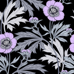 Seamless vector floral pattern. © marinavorona