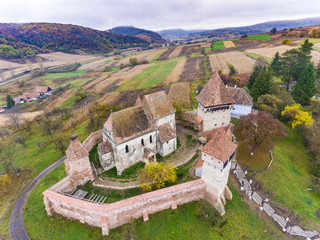 Alma Vii saxon fortified Church in Transylvania, Romania. 