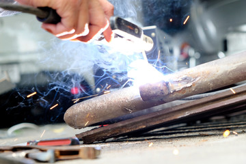 Welding steel background