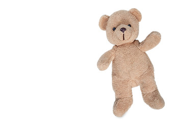 Teddy bear on white background.