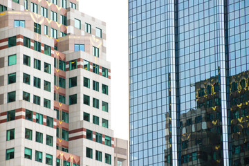 Fototapeta premium High buildings. Reflections in windows