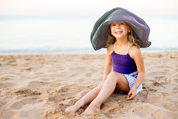 Little girl on the seashore