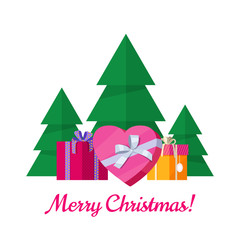 Merry Christmas Vector Concept in Flat Design