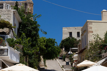 Rethymno, Greece. July  26. 2016: Street shops on the way to For