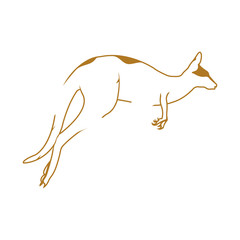 Vector logo kangaroo. Brand color silhouette icon.
