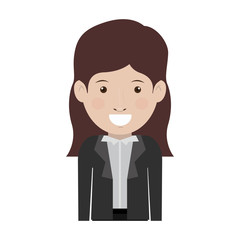 avatar female woman smiling wearing executive clothes over white background. vector illustration
