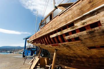 Repair ship in the dock