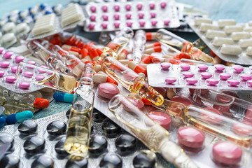 Abstract medicine pills background
