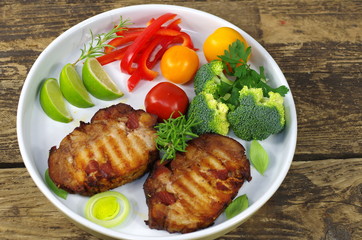 grilled two pork chop