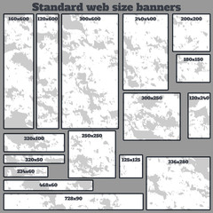 empty box standard size web banners blank set.