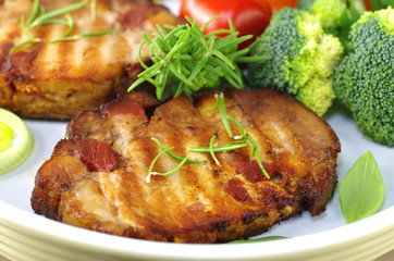 grilled two pork chop