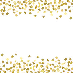 Golden confetti in the shape of stars.