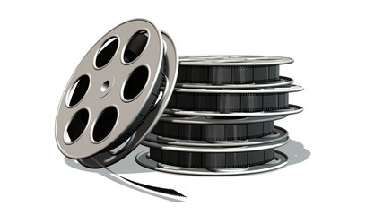 Obraz premium movie film reels isolated on white