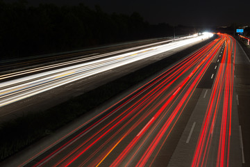 Fototapeta na wymiar highway traffic lights at night