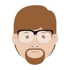 avatar male man smiling face wearing glasses over white background. vector illustration