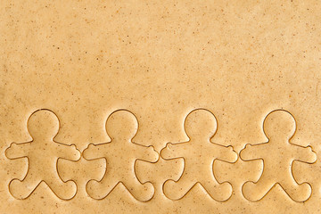 Roll out the dough cut Christmas figures