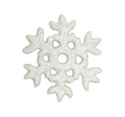 Graceful Christmas ornament, brilliant snowflake. Isolated on a white background.