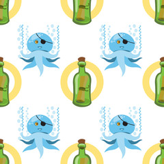 Seamless pattern for design surface Message in a bottle.