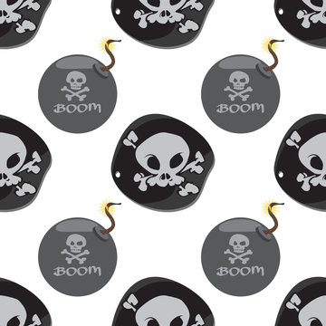 Seamless pattern for design surface Bomb.