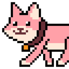 illustration design pixel art cat