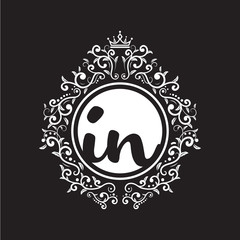 vintage circle initial logo