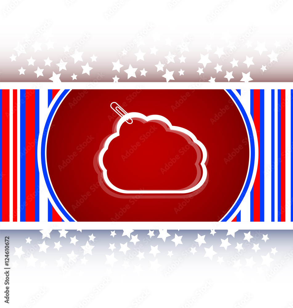 Poster abstract cloud upload icon button, design element