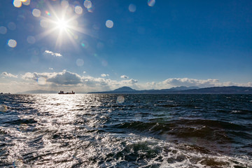 津軽海峡の波しぶき