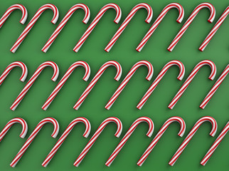 3d illustration pattern with Christmas candy sticks background