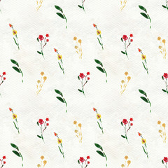 Seamless pattern with red flowers