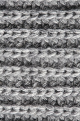 Macro gray knitted fabric