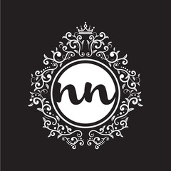 vintage circle initial logo