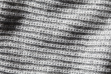 Close up detail of knitted wool