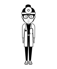 silhouette avatar man standing medical doctor smiling with stethoscope. professional medical occupation over white background. vector illustration