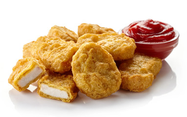 Chicken nuggets and ketchup