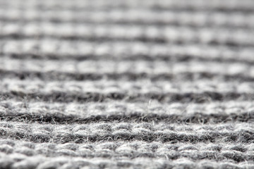 Gray ribbed knitted wool fabric