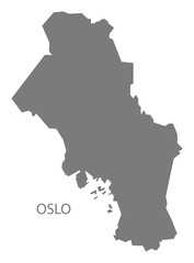 Oslo Norway Map grey