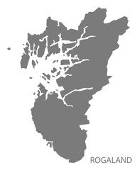 Rogaland Norway Map grey
