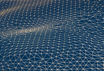 Abstract background of links and connections nodes 3d illustration