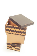 Cardboard boxes isolated over white background